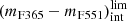 $ (m_{\rm F365}-m_{\rm F551})_\mathrm{int}^\mathrm{lim} $