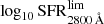 $ \log_{10}\mathrm{SFR}_{2800\,\AA}^{\mathrm{lim}} $