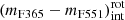 $ (m_{\rm F365}-m_{\rm F551})_\mathrm{int}^\mathrm{rot} $
