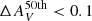 $ \Delta A_{V}^{\mathrm{50th}} < 0.1 $