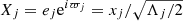 $ X_j=e_j \mathrm{e}^{i\varpi_j} = x_j/\sqrt{\Lambda_j/2} $