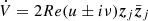 $ \dot V=2 Re(u \pm i\nu) {\boldsymbol{z}}_j \bar{{\boldsymbol{z}}}_j $