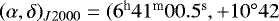 $(\alpha,\delta)_{J2000} \;{=}\; (6^{\textrm{h}}41^{\textrm{m}}00.5^{\textrm{s}}, &#x002B;10^{\circ}42$