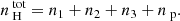 $$ \begin{aligned} n_\text{ H}^\text{ tot} = n_1 + n_2 + n_3 + n_\text{ p}. \end{aligned} $$