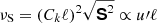 $ \nu_{\mathrm{S}} = (C_k \ell)^2 \sqrt{\boldsymbol{\mathsf{S}}^2} \propto u\prime\ell $