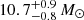 $ 10.7^{+0.9}_{-0.8}\,M_{\odot} $