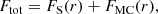 $$ \begin{aligned} F_{\rm tot} = F_{\rm S}(r) + F_{\rm MC}(r) , \end{aligned} $$