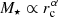 $ M_\star \propto r_\mathrm{c}^\alpha $