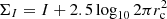 $ \Sigma_{I} = I + 2.5 \log_{10} 2 \pi r_\mathrm{c}^2 $