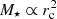 $ M_\star \propto r_\mathrm{c}^2 $