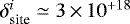 $\delta_{\textrm{site}}^i \simeq 3\,{\times}\,10^{&#x002B;18}$