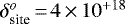$\delta_{\textrm{site}}^o\,{=}\,4\,{\times}\,10^{&#x002B;18}$