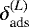 $\delta_{\textrm{ads}}^{(L)}$