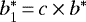 $b^*_1 \,{=}\, c \times b^*$