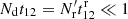 $ N_{\mathrm{d}} t_{12} = N^\prime_{\mathrm{r}} t^{\mathrm{r}}_{12} \ll 1 $