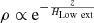$ \rho \propto \mathrm{e}^{-\frac{z}{H_{\mathrm{Low}~\mathrm{ext}}}} $