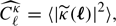 $$ \begin{aligned} \widehat{{C}_{\ell }^{\kappa }} = \langle |\widetilde{\kappa }({\boldsymbol{\ell }})|^2 \rangle , \end{aligned} $$