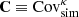 $ \mathbf{C} \equiv \mathrm{Cov}^{\kappa}_{\mathrm{sim}} $