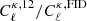 $ C_{\ell}^{\kappa,12}/C_{\ell}^{\kappa,\mathrm{FID}} $