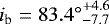 $i_{\textrm{b}}=83.4^{\circ}\hspace{-0.1cm}\stackrel{&#x002B;4.6}{_{-7.7}}$