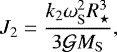 \begin{equation*} J_2 =\frac{k_2\omega_{\mathrm{S}}^2R_{\star}^3}{3\mathcal{G} M_{\mathrm{S}}}, \end{equation*}