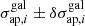 $ \sigma^{\mathrm{gal}}_{\mathrm{ap},i} \pm \delta\sigma^{\mathrm{gal}}_{\mathrm{ap},i} $