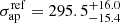 $ \sigma_{\mathrm{ap}}^{\mathrm{ref}}=295.5^{+16.0}_{-15.4} $