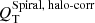 $ Q_{\mathrm{T}}^{\text{Spiral, halo-corr}} $