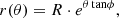 $$ \begin{aligned} r(\theta )=R \cdot e^{\theta \, \mathrm{tan} \phi }, \end{aligned} $$