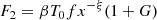 $$ \begin{aligned} F_2 = \beta T_0 f x^{-\xi } (1+G) \end{aligned} $$