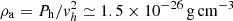 $ \rho_{\rm a} = P_{\rm h} /{\it v}_{h}^2\simeq 1.5 \times 10^{-26}\,{\rm g\,cm^{-3}} $