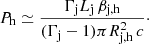 $$ \begin{aligned} P_{\rm h} \simeq \frac{\mathbf{\Gamma }_{\rm j} L_{\rm j} \, \beta _{\rm j, h}}{(\mathbf{\Gamma }_{\rm j} - 1) \pi R_{\rm j,h}^2 \, c}\cdot \end{aligned} $$