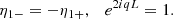 $$ \begin{aligned} \eta _{1-} = -\eta _{1+}, \quad e^{2iqL} = 1. \end{aligned} $$