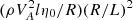 $ (\rho V_{A}^{2} l\eta_0/R)(R/L)^2 $