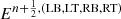 $ E^{n+\frac{1}{2},(\mathrm{LB,LT,RB,RT})} $