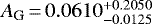 $A_{\textrm{G}}\,{=}\,0.0610_{-0.0125}^{&#x002B;0.2050}$