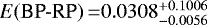 $E(\textrm{BP-RP})\,{=} 0.0308_{-0.0056}^{&#x002B;0.1006}$