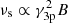 $ \nu_{\mathrm{s}}\propto\gamma_{3\mathrm{p}}^{2}{B} $