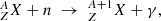 $$ \begin{aligned} ^A_ZX + n\ \rightarrow \ ^{A+1}_ZX + \gamma , \end{aligned} $$