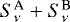 Mathematical equation: $S_{\nu}^{\textrm{A}}+S_{\nu}^{\textrm{B}}$