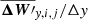 $ {\overline{\boldsymbol{\Delta W}\prime}}_{\mathit{y},i,j}/\Delta \mathit{y} $