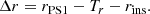 $$ \begin{aligned} \Delta r = r_{\rm PS1} - T_r - r_{\rm ins}. \end{aligned} $$