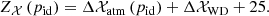 $$ \begin{aligned} Z_{\mathcal{X} }\,(p_{\rm id}) = \Delta \mathcal{X} _{\rm atm}\,(p_{\rm id}) + \Delta \mathcal{X} _{\rm WD} + 25. \end{aligned} $$
