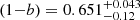 $ (1{-}b) = 0.651^{+0.043}_{-0.12} $