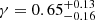 $ \gamma = 0.65^{+0.13}_{-0.16} $