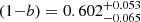 $ (1{-}b)= 0.602^{+0.053}_{-0.065} $