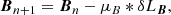$$ \begin{aligned} \boldsymbol{B}_{n+1}=\boldsymbol{B}_{n}-\mu _{B}*\delta L_{\boldsymbol{B}}, \end{aligned} $$