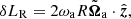$$ \begin{aligned} \delta L_{\rm R}&=2\omega _{\rm a}R{\tilde{\boldsymbol{\Omega }}_{\rm a}}\cdot {\hat{\boldsymbol{z}}},\end{aligned} $$