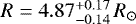 $R = 4.87_{-0.14}^{&#x002B;0.17}\,{R_{\odot}}$