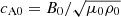 $ c_{\mathrm{A0}}= B_0/\sqrt{\mu_0 \rho_0} $